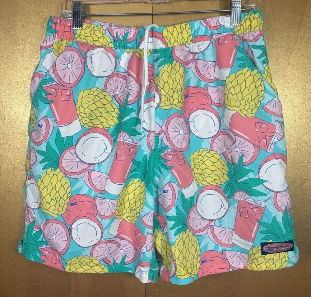 Vineyard Vines Mens Tropical Fruit swimming Trunks size  M